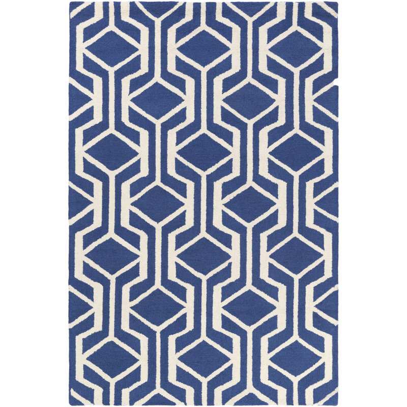 Oliver Younkin HandCrafted Blue/White Area Rug & Reviews Wayfair